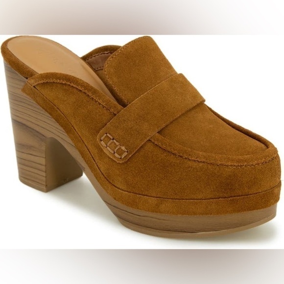 Splendid Vina Suede Platform Clog - toffee suede leather - size 8 - Picture 2 of 16